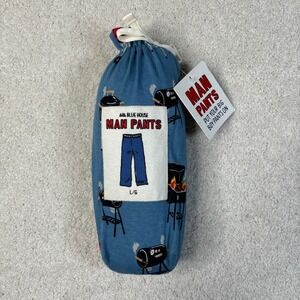 NWT Hatley Little Blue House Man Pants Men's Large Flaming BBQs Pajama/Lounge